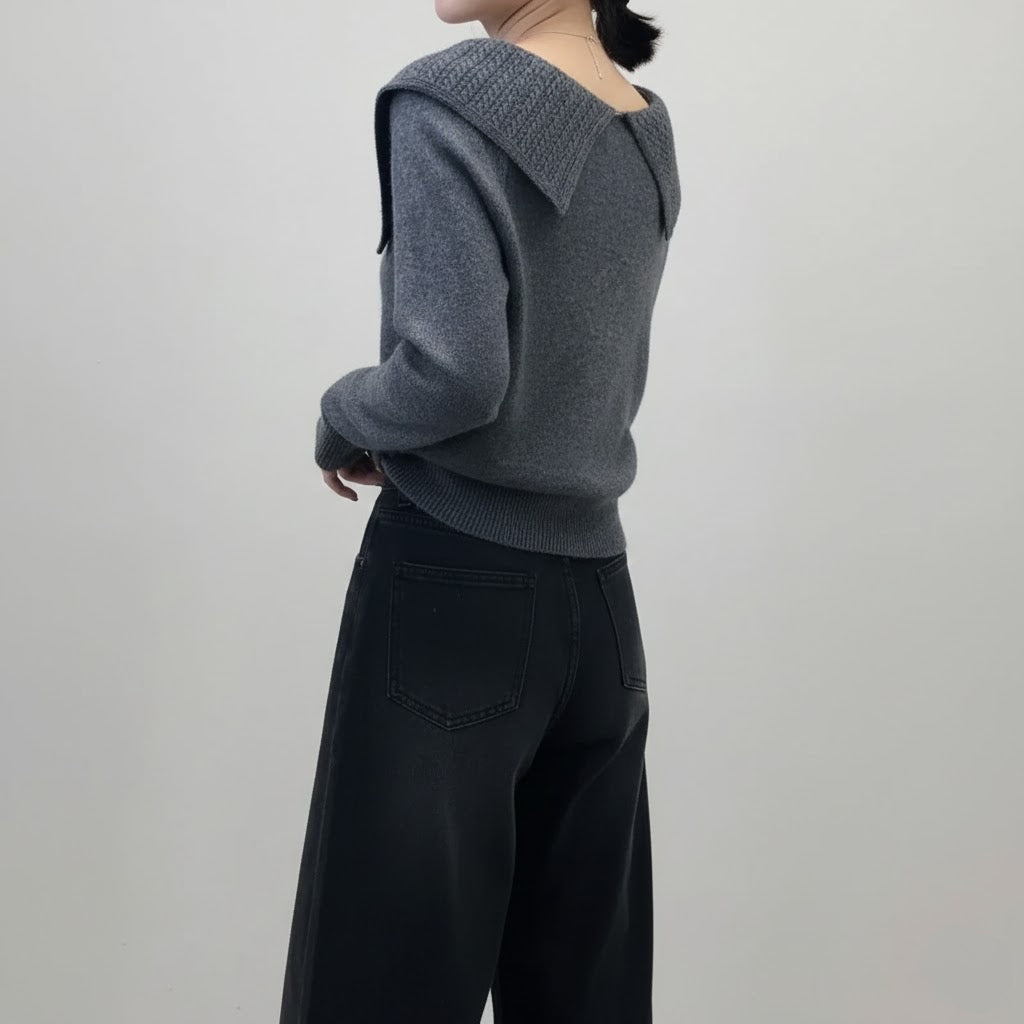 Pulover Premium cu Guler Clasic Rotund