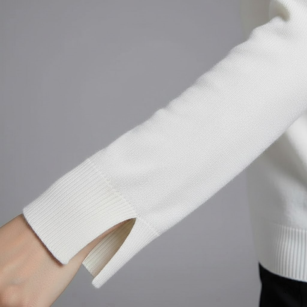 Pulover elegant cu decolteu cu fundă